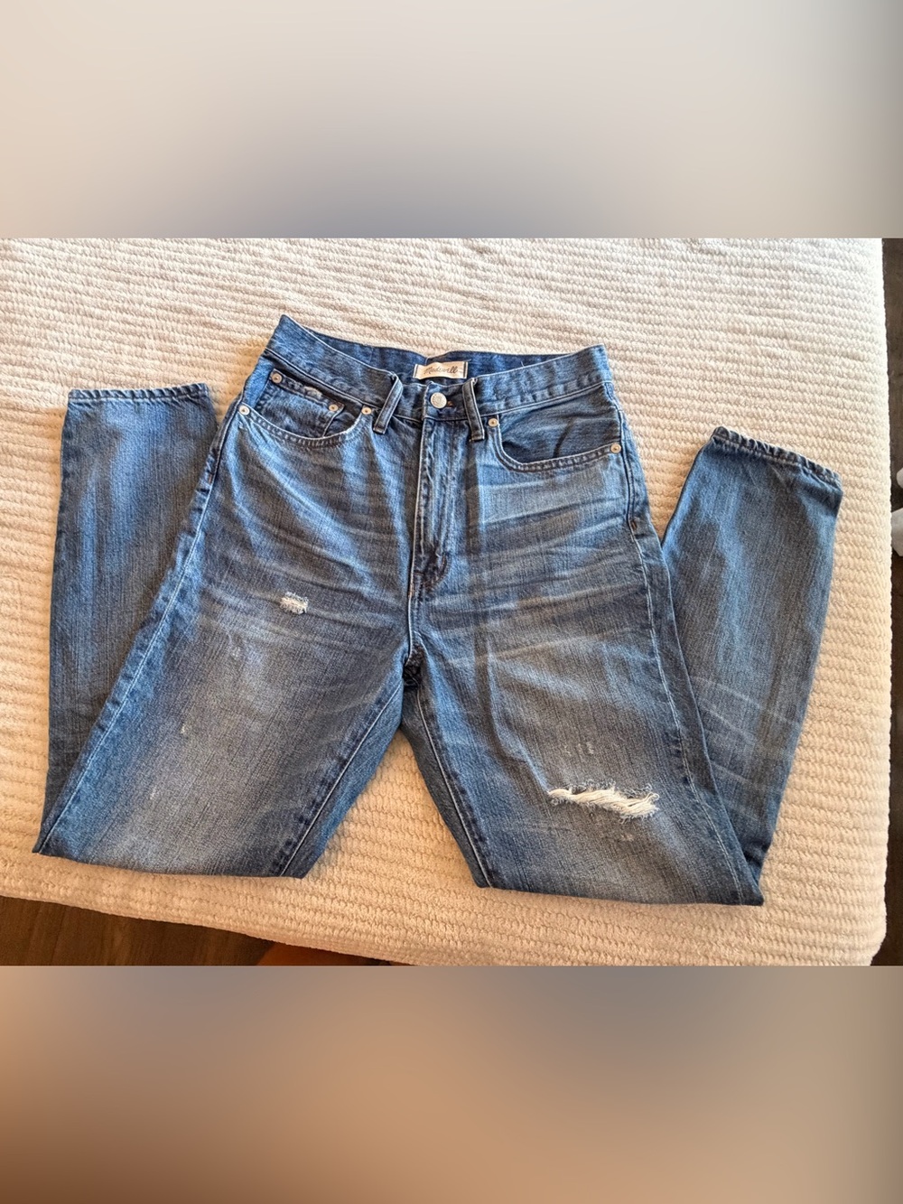 Madewell High-Rise Distressed Blue Jeans
